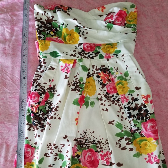 Teeze Me Floral Sweetheart Strapless Dress - Picture 1 of 8